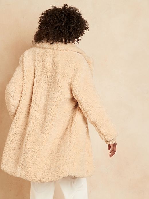 Image number 2 showing, Oversized Sherpa Cocoon Coat