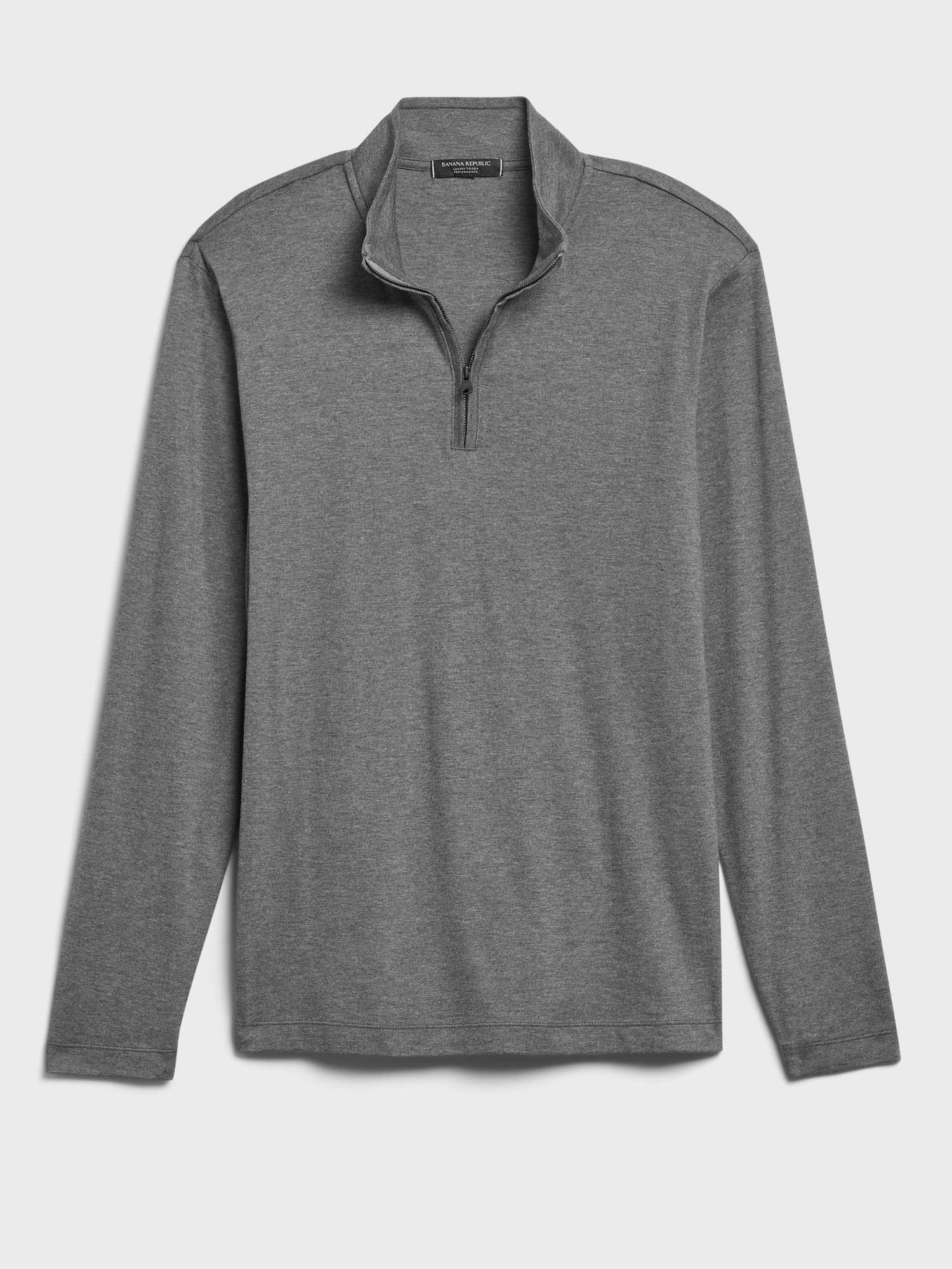 Banana Republic Men's Luxury-Touch Performance Half-Zip T-Shirt Smoke Gray Size L