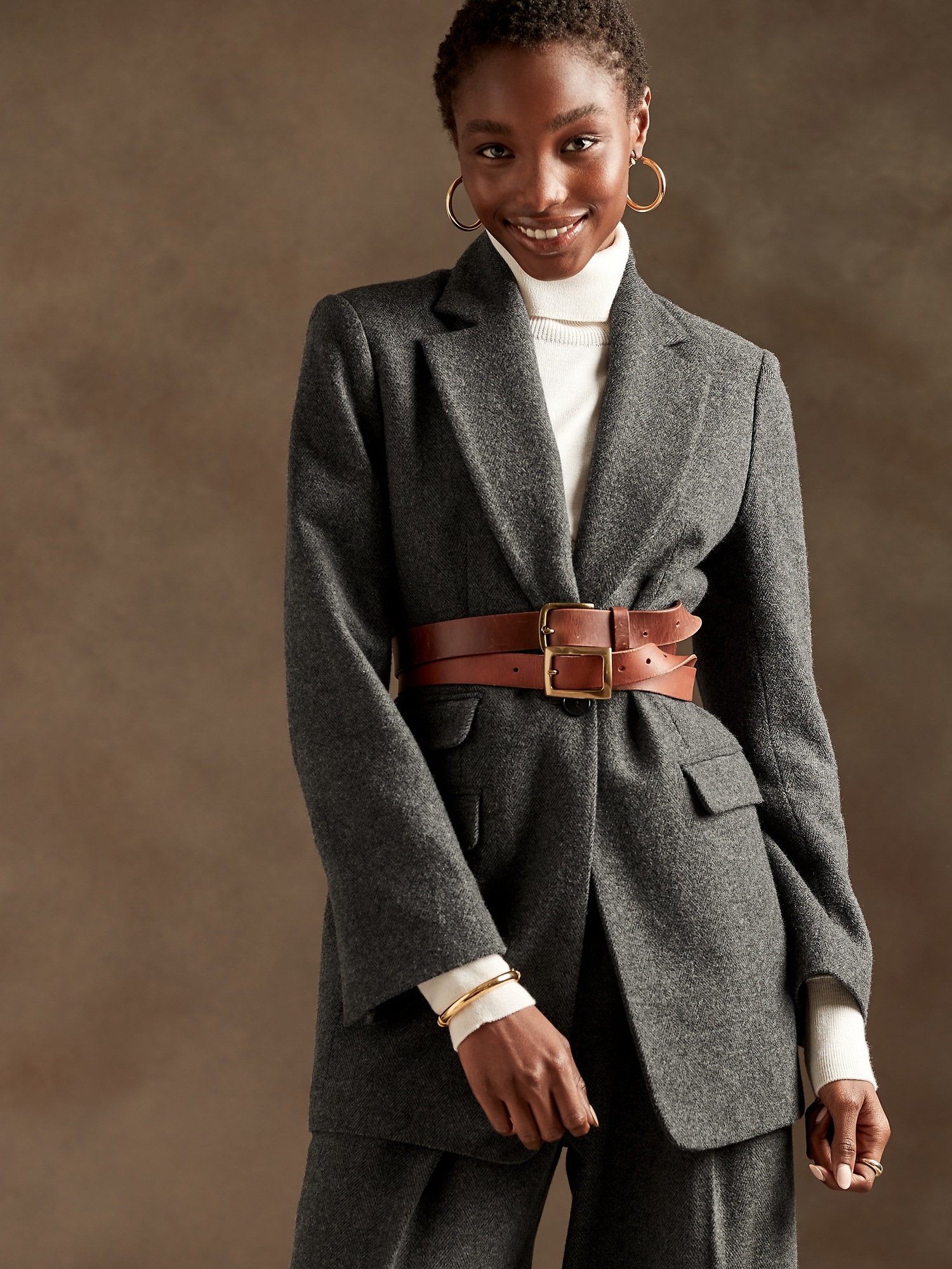 Sculpted-Fit Italian Herringbone Blazer - 500075004557 - Coats and Jackets Reach for this impeccably tailored style when your sku 500075004557