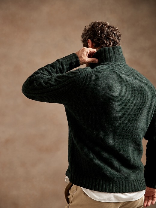 Image number 2 showing, Cable-Knit Mock-Neck Sweater
