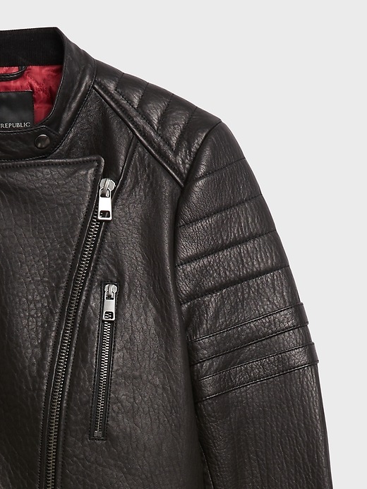 Image number 5 showing, Leather Moto Jacket