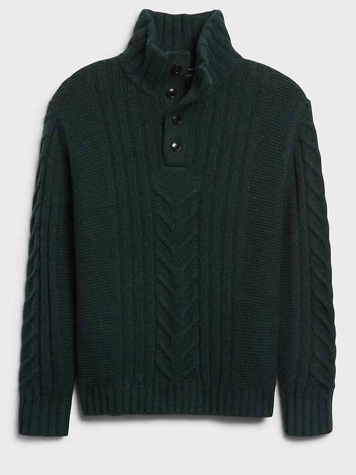 Image number 4 showing, Cable-Knit Mock-Neck Sweater