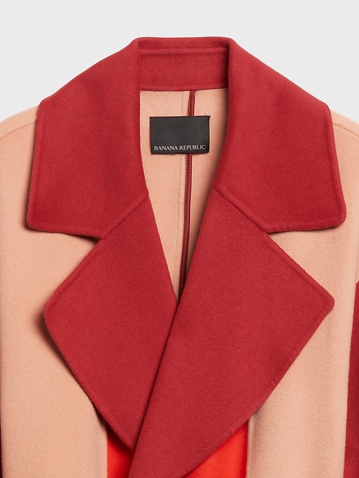 Image number 5 showing, BR x HARBISON &#124 Italian Wool & Cashmere Color-Block Robe Coat