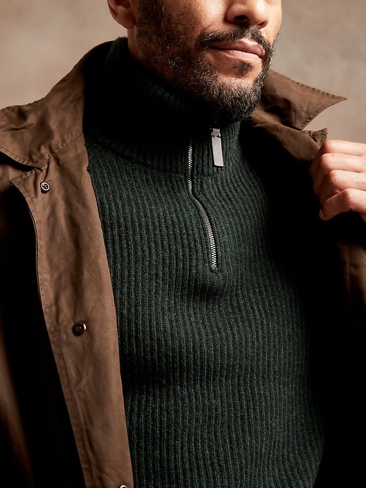 Image number 3 showing, Italian Wool-Blend Half-Zip Sweater