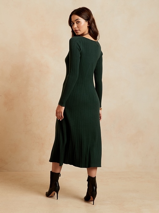 Ribbed VNeck Sweater Dress Banana Republic