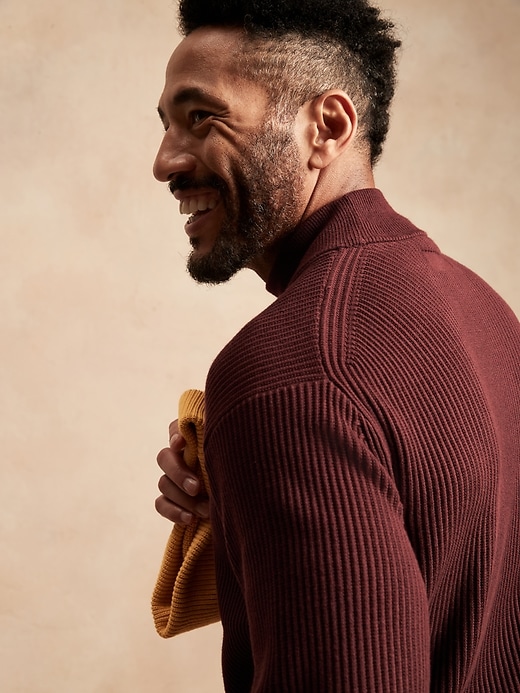 Image number 8 showing, Organic Cotton Mock-Neck Sweater
