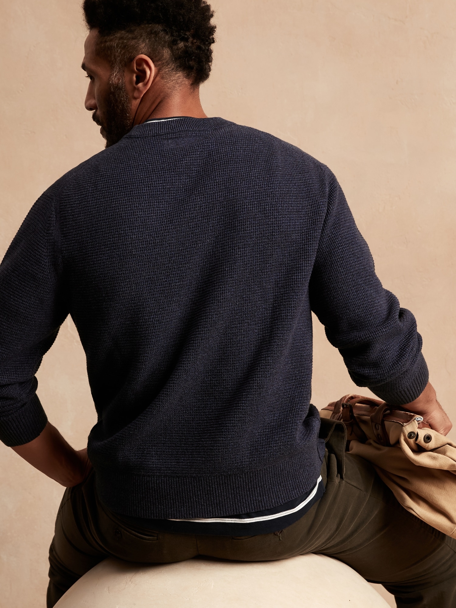 Organic Cotton WaffleKnit Sweater Banana Republic