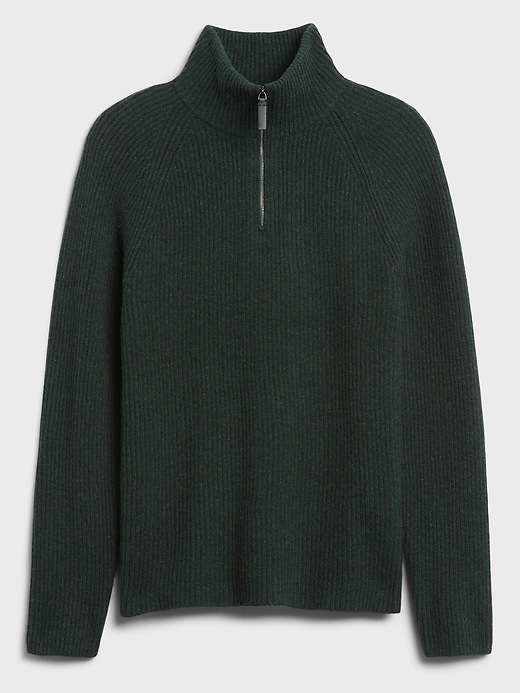 Image number 4 showing, Italian Wool-Blend Half-Zip Sweater