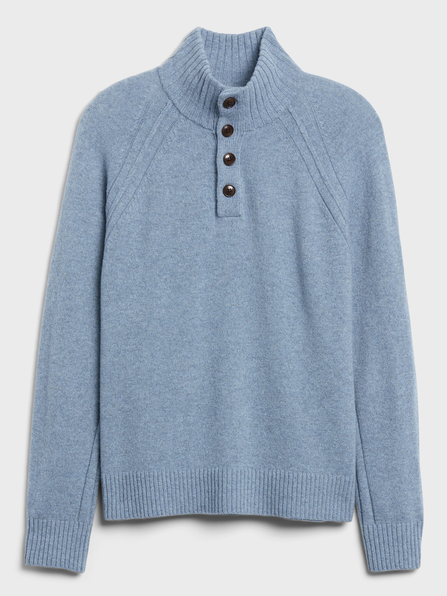 button mock neck sweater