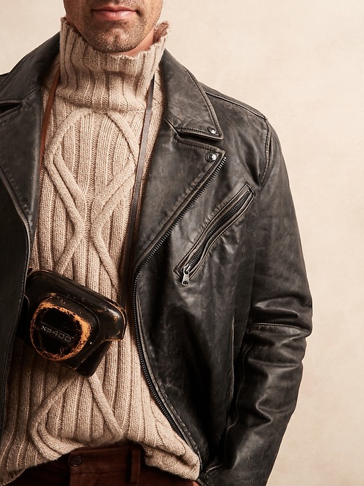 Leather Moto Jacket Banana Republic