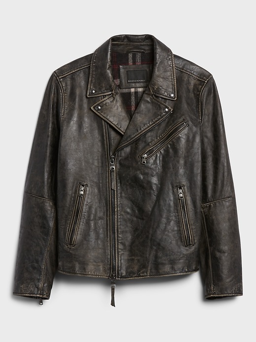 Image number 5 showing, Leather Moto Jacket