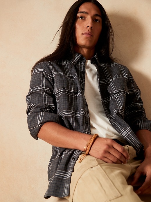 Image number 6 showing, Untucked Standard-Fit Flannel Shirt