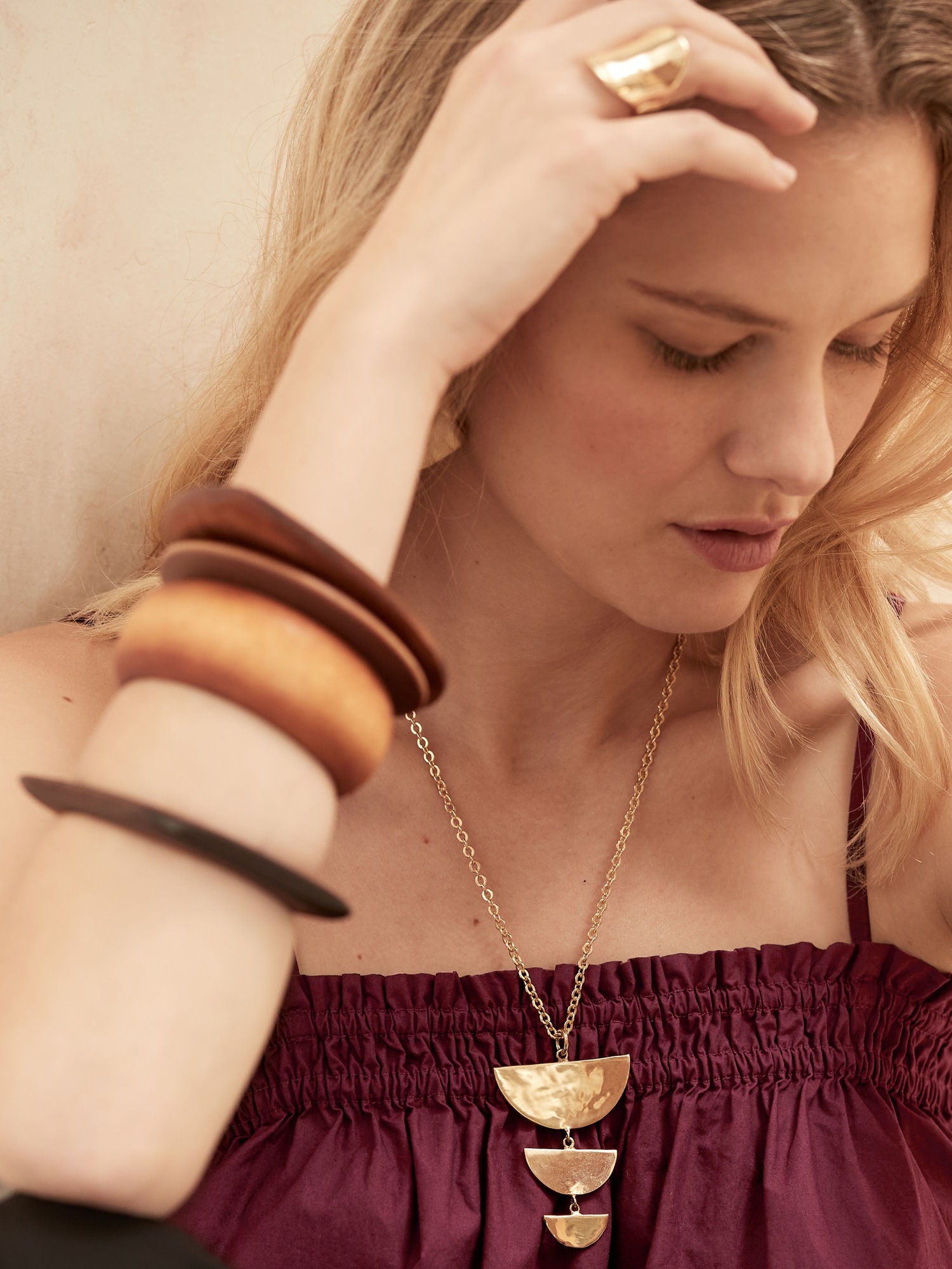 Aureus + Argent | Half Moon Cascading Pendant Necklace