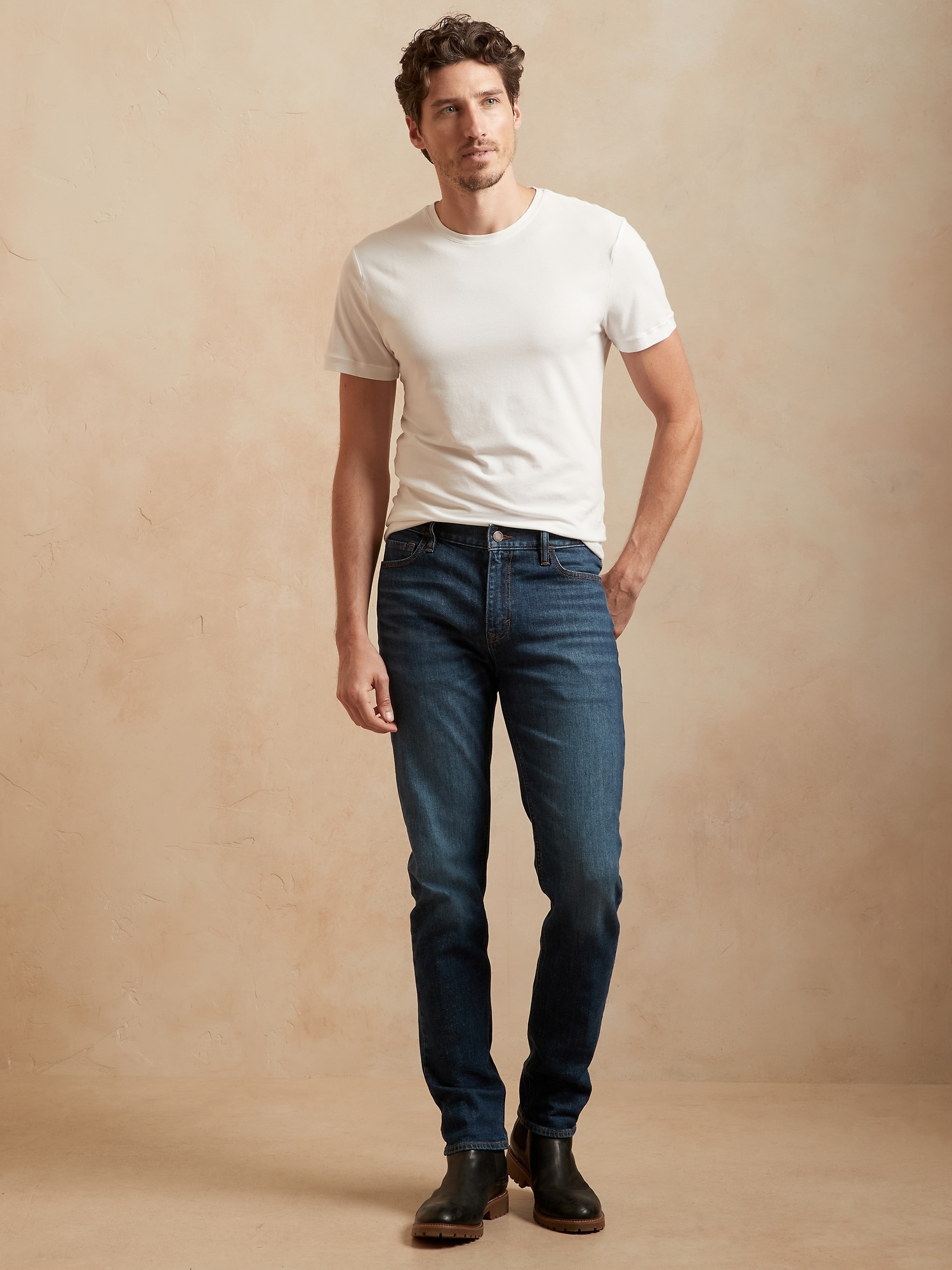 Banana Republic Men's Slim Organic Cotton Jean (Size 44W in Medium Wash)