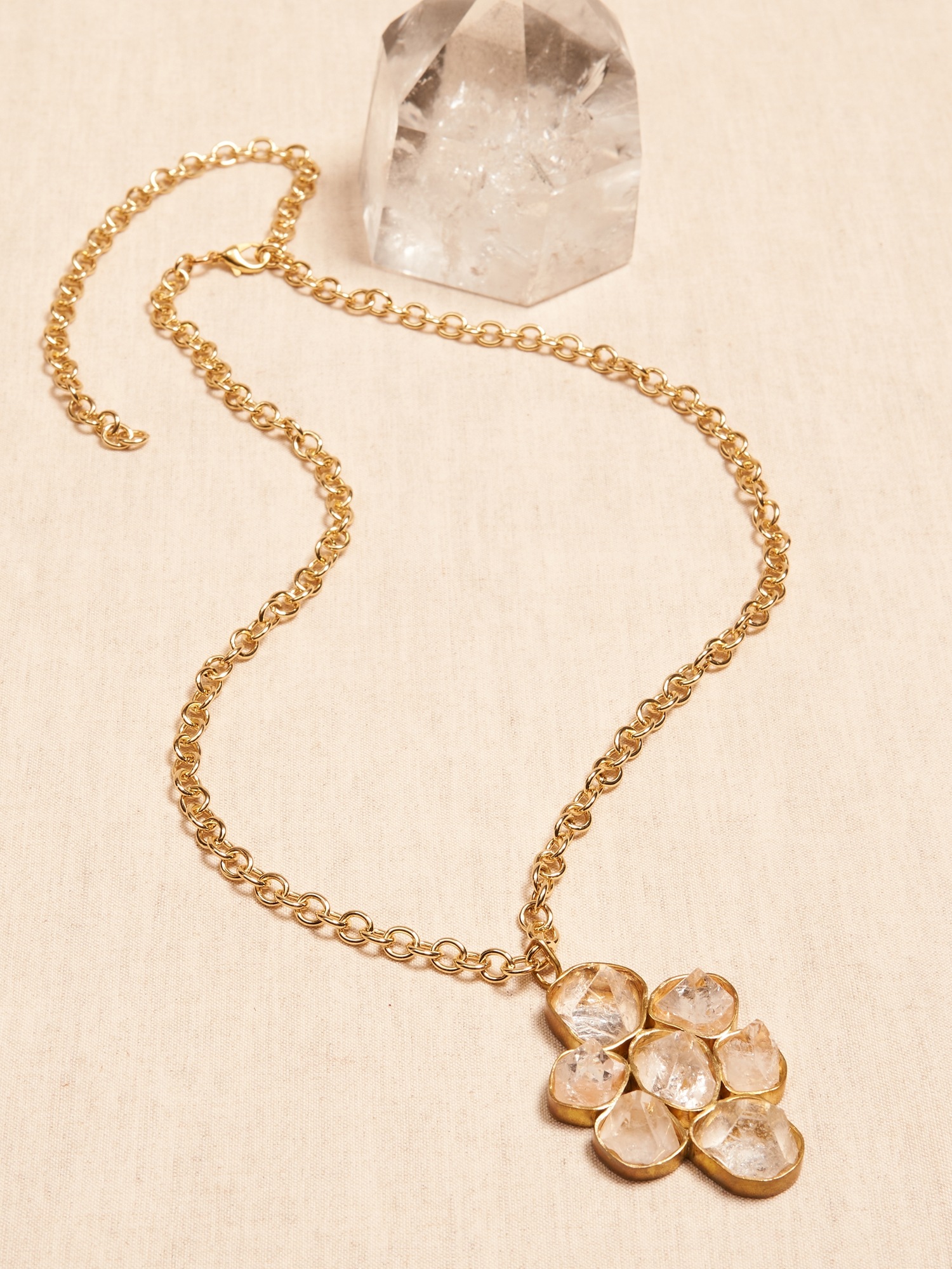 Aureus + Argent | Crystal Honeycomb Pendant Necklace
