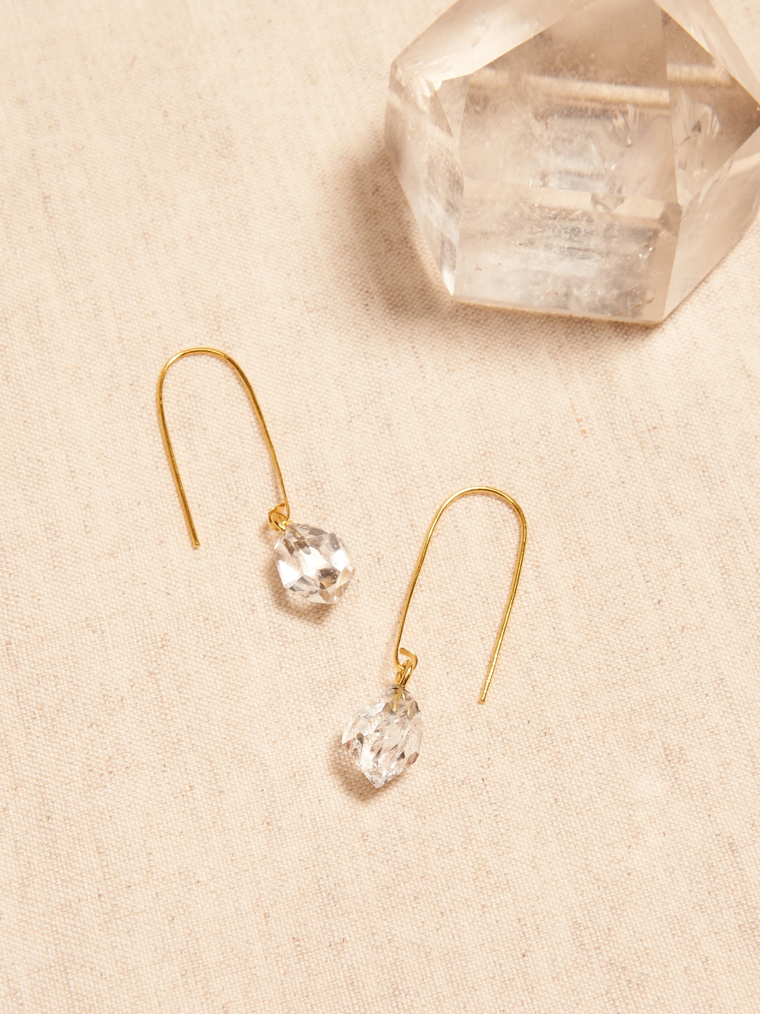 Aureus + Argent | Herkimer Drop Earrings - 500075691757 - Jewelry BRILLIANT CRYSTAL COLLECTION: Crystals form in the sku 500075691757