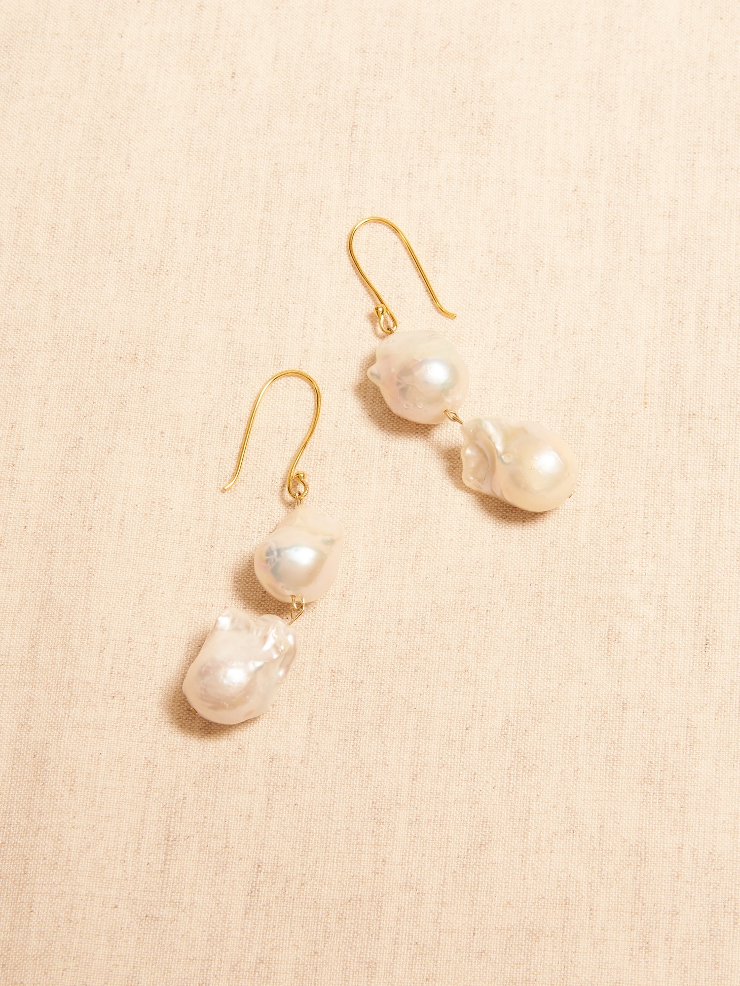 Aureus + Argent | Double Drop Pearl Earrings