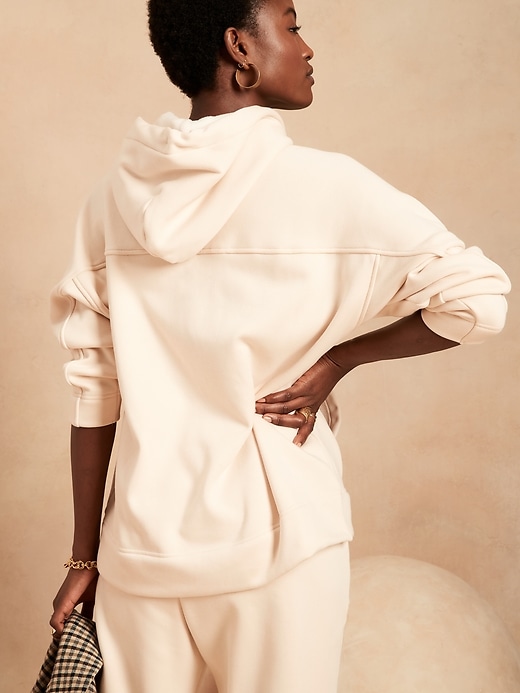 Oversized Velour-Lined Hoodie | Banana Republic