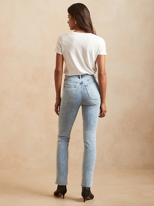 Image number 3 showing, High-Rise Slim Jean with Fray Hem