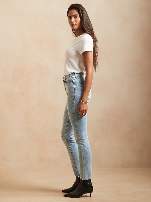 Image number 4 showing, High-Rise Slim Jean with Fray Hem