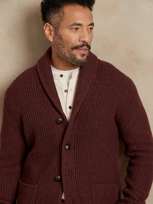 Image number 6 showing, Utility Shawl-Collar Cardigan Sweater