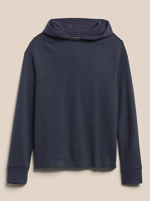 Image number 4 showing, Brushed Waffle-Knit Hoodie