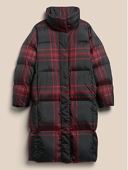 Plaid down outlet coat