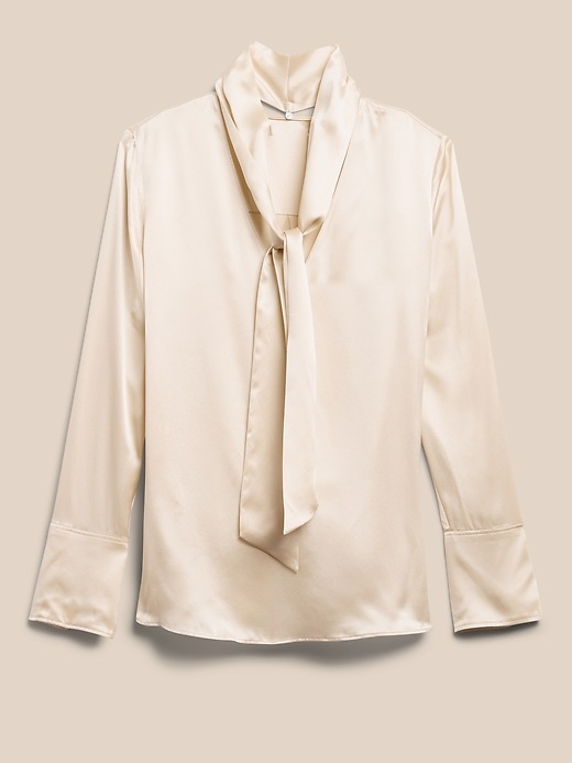 Silk Blouse With Removable Tie Banana Republic 