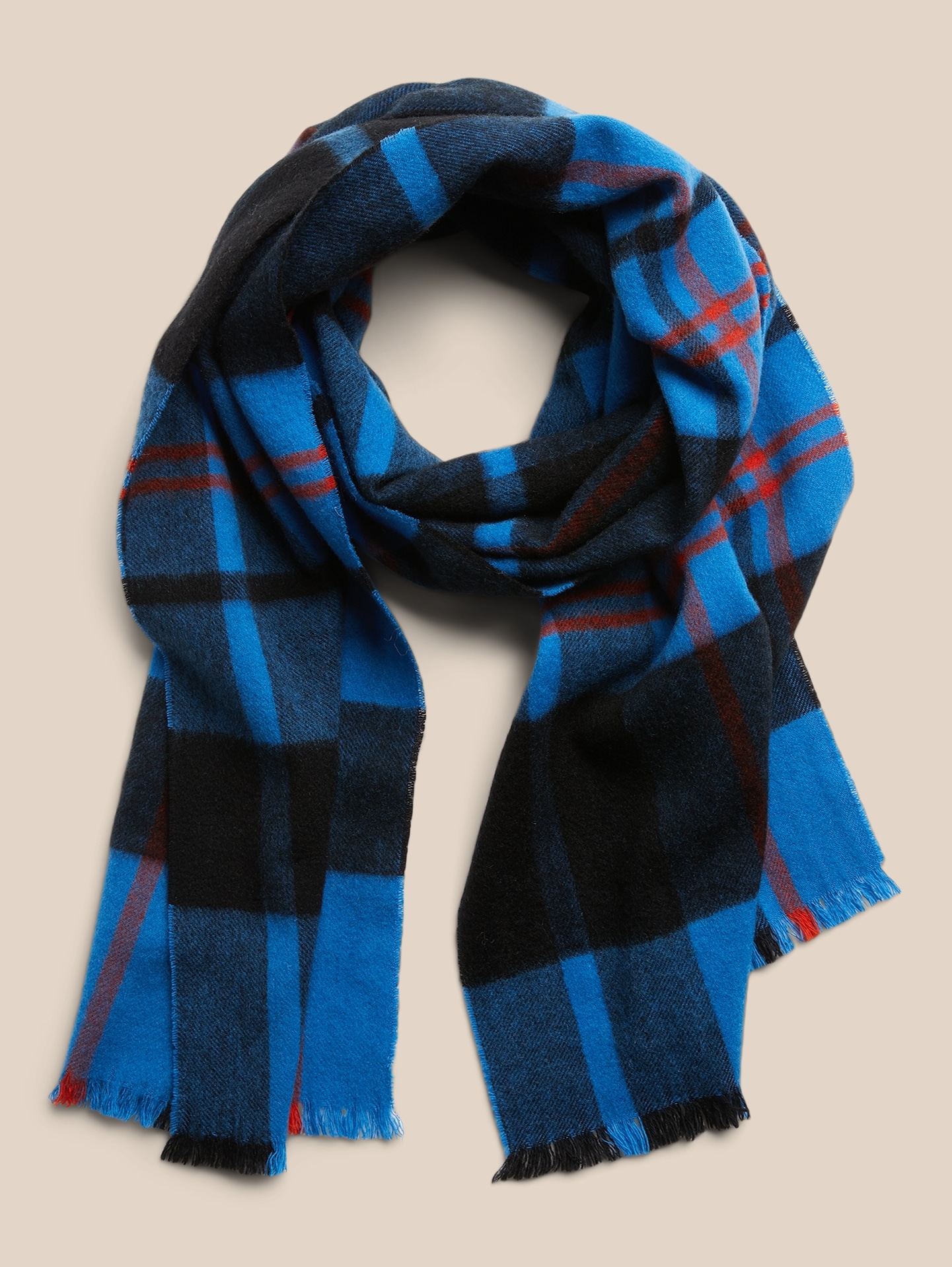 Truckee Plaid Wool Scarf Banana Republic