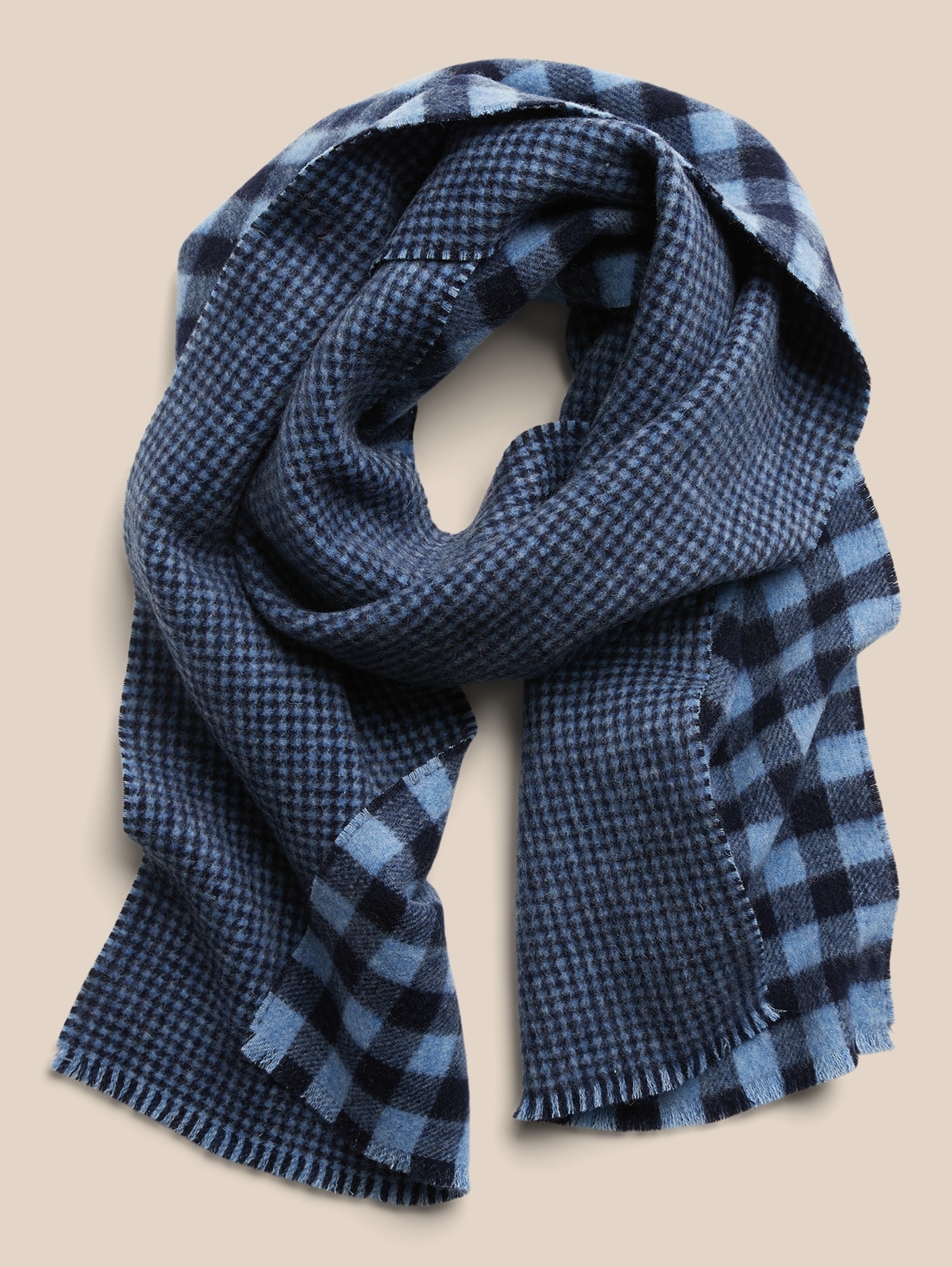Reversible Plaid Wool Scarf Banana Republic
