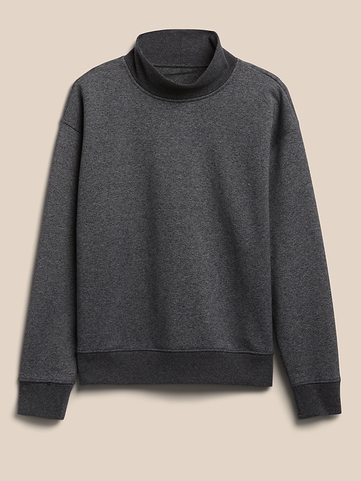 Image number 4 showing, French Terry Mock-Neck Sweatshirt