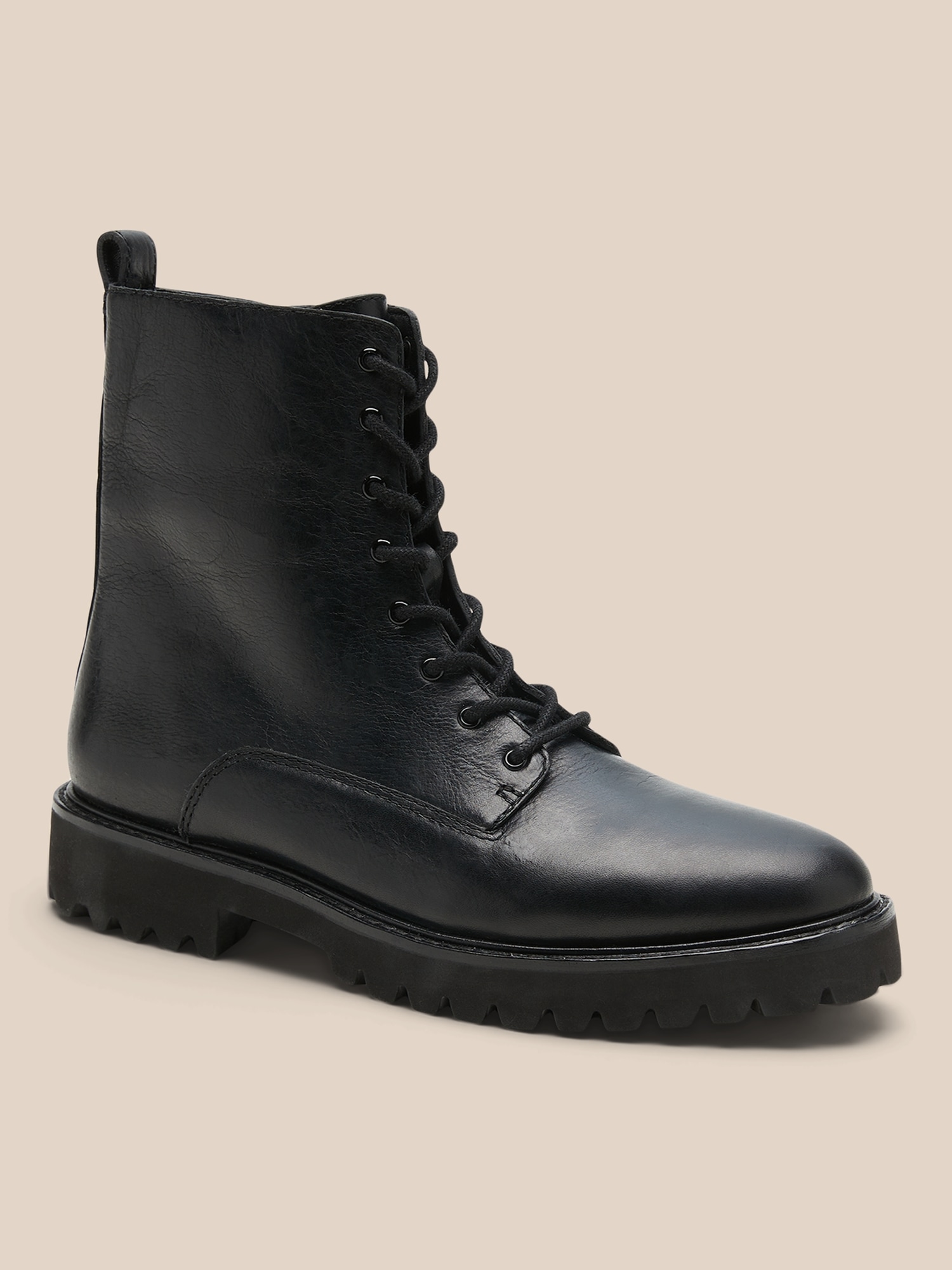 Leather Combat Boot | Banana Republic