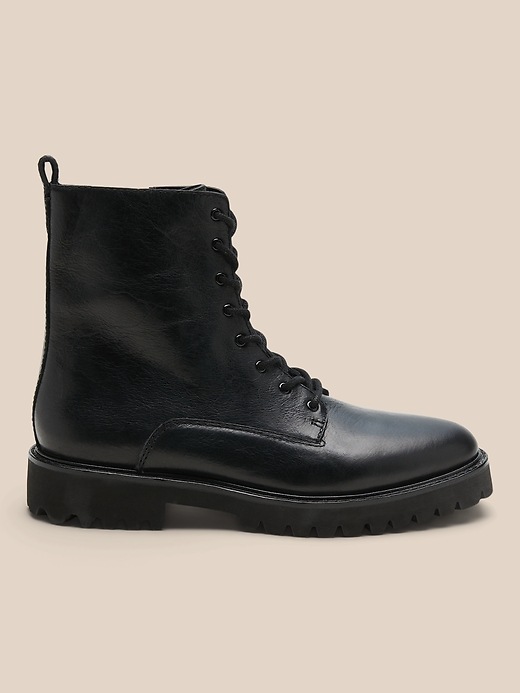 Leather Combat Boot | Banana Republic