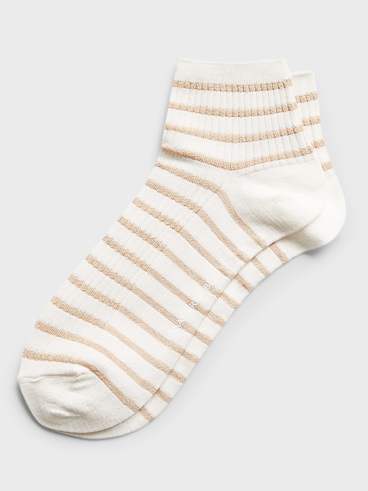 Striped Silk-Blend Ankle Sock