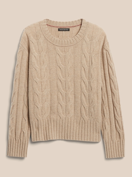 Image number 7 showing, Italian Merino Cable-Knit Sweater