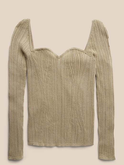 Image number 4 showing, Metallic Sweetheart Sweater Top