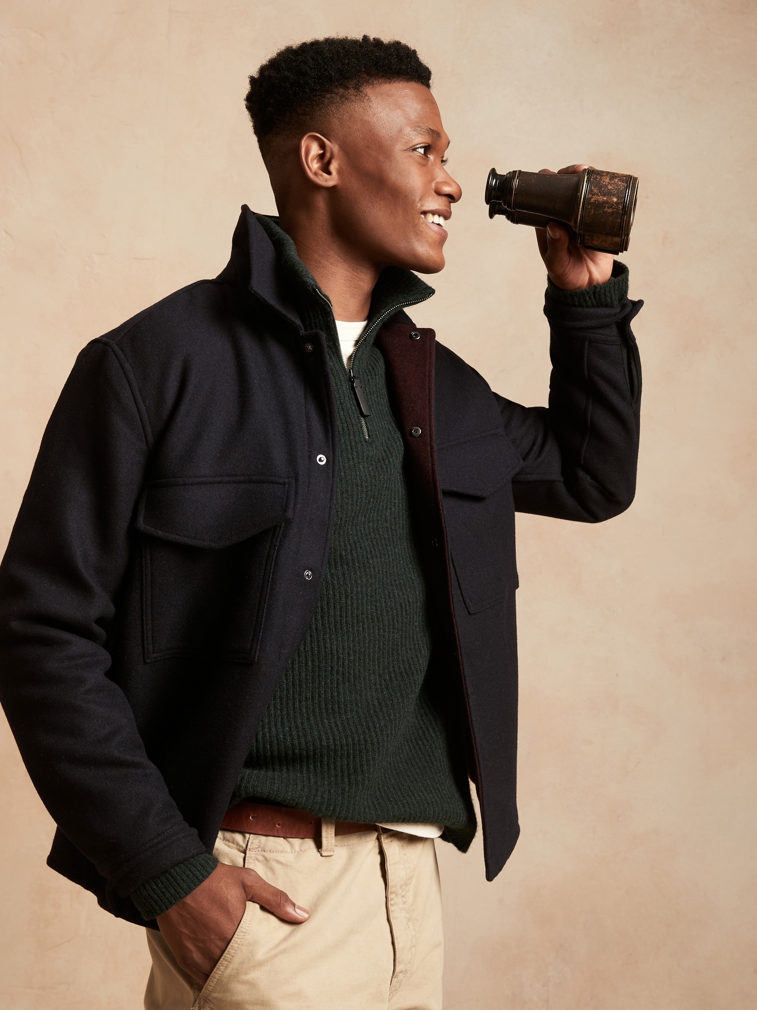 Double-Faced Shirt Jacket | Banana Republic