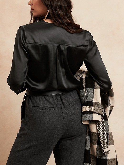 Image number 2 showing, Silk Blouse with Removable Tie