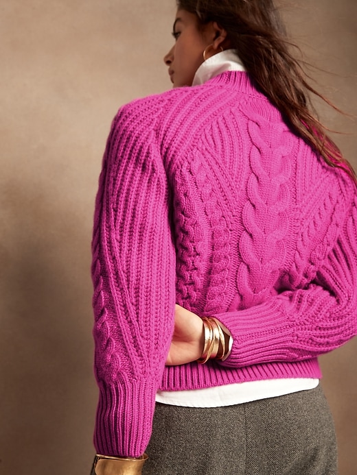 Petite Cashmere Cable-Knit Sweater | Banana Republic