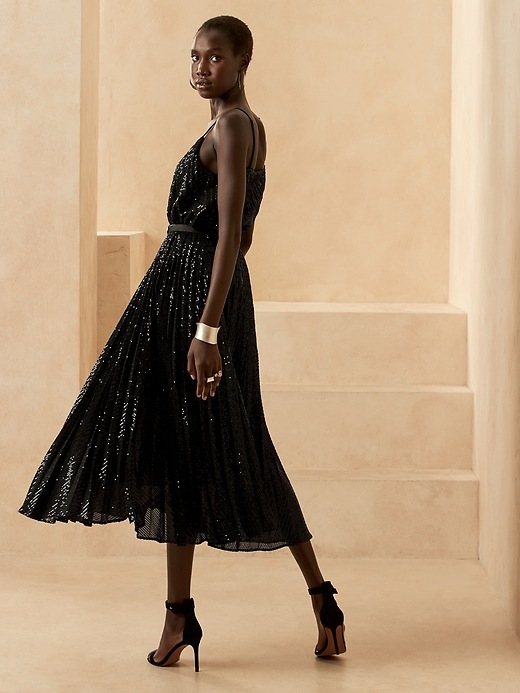 Image number 2 showing, Pleated Sequin Midi Skirt