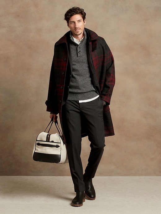 Slim Solid Italian Wool Suit Pant Banana Republic