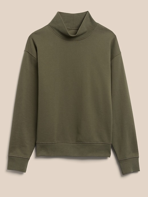 Image number 4 showing, French Terry Mock-Neck Sweatshirt