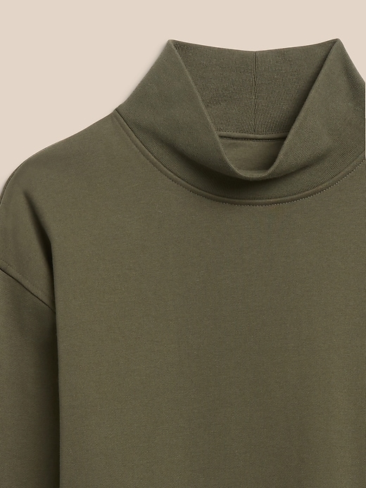 Image number 6 showing, French Terry Mock-Neck Sweatshirt