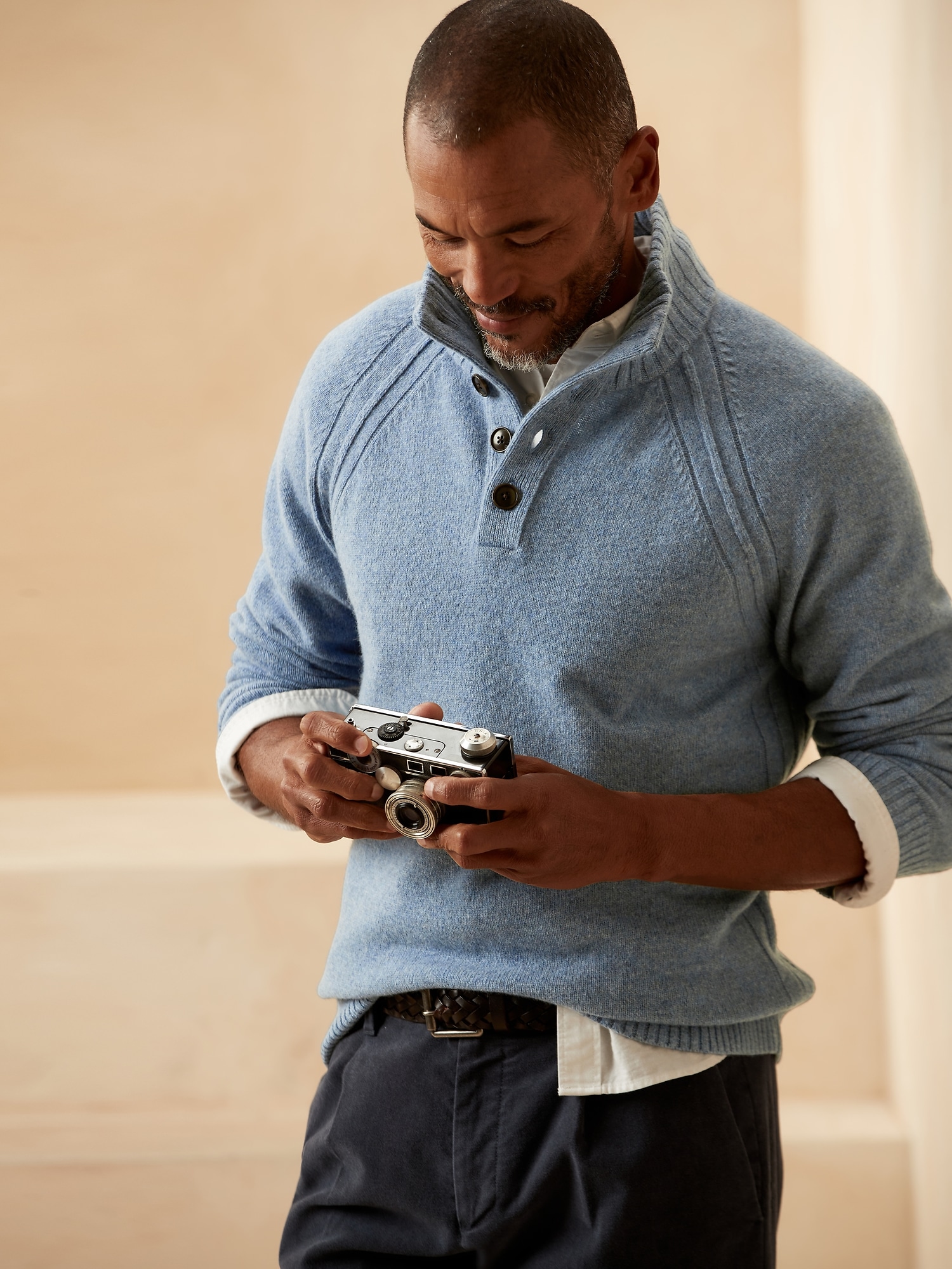 zip up mock neck sweater