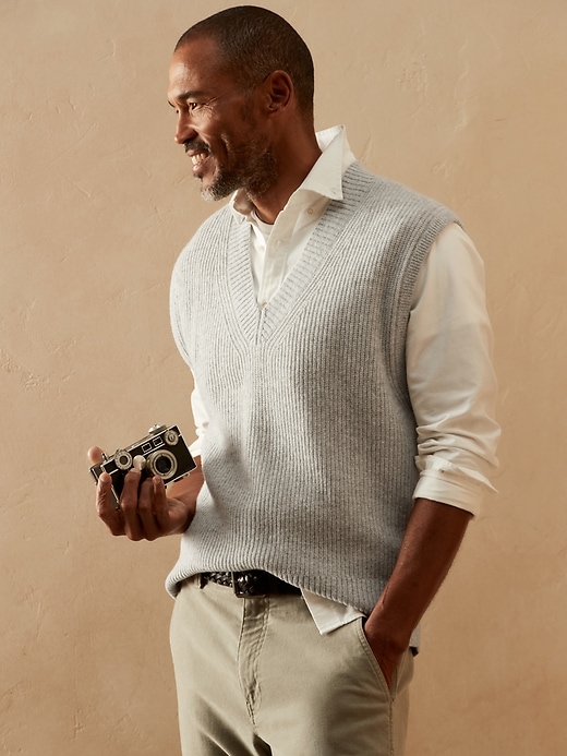 Image number 6 showing, Italian Merino-Blend Sweater Vest