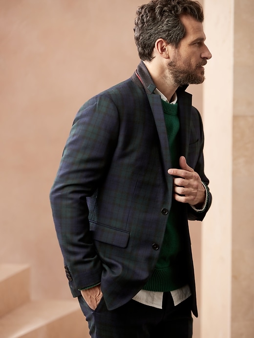 Image number 1 showing, Tailored Slim Plaid Suit Jacket