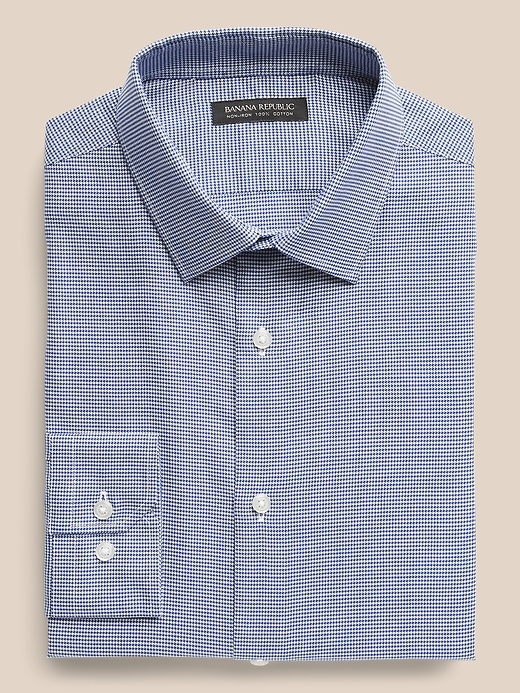 banana republic standard fit non iron dress shirt Men's Slim-Fit Dress Shirt Basic Blue Tall Size L