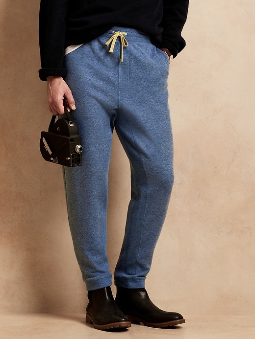 Brushed Waffle-Knit Jogger | Banana 