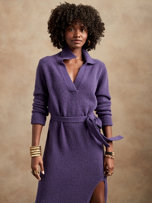 Image number 3 showing, Johnny-Collar Sweater Dress
