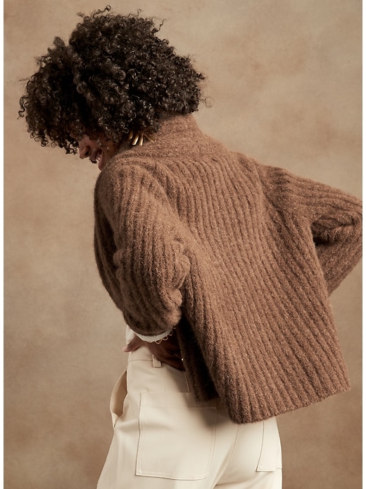Image number 2 showing, Alpaca-Blend Shawl-Collar Cardigan Sweater